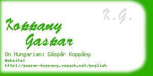 koppany gaspar business card