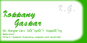 koppany gaspar business card